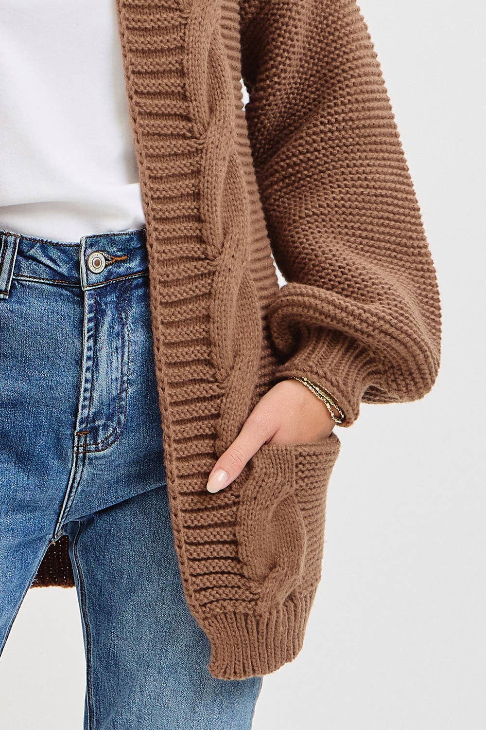 Logan Chunky Cable Knit Cardigan