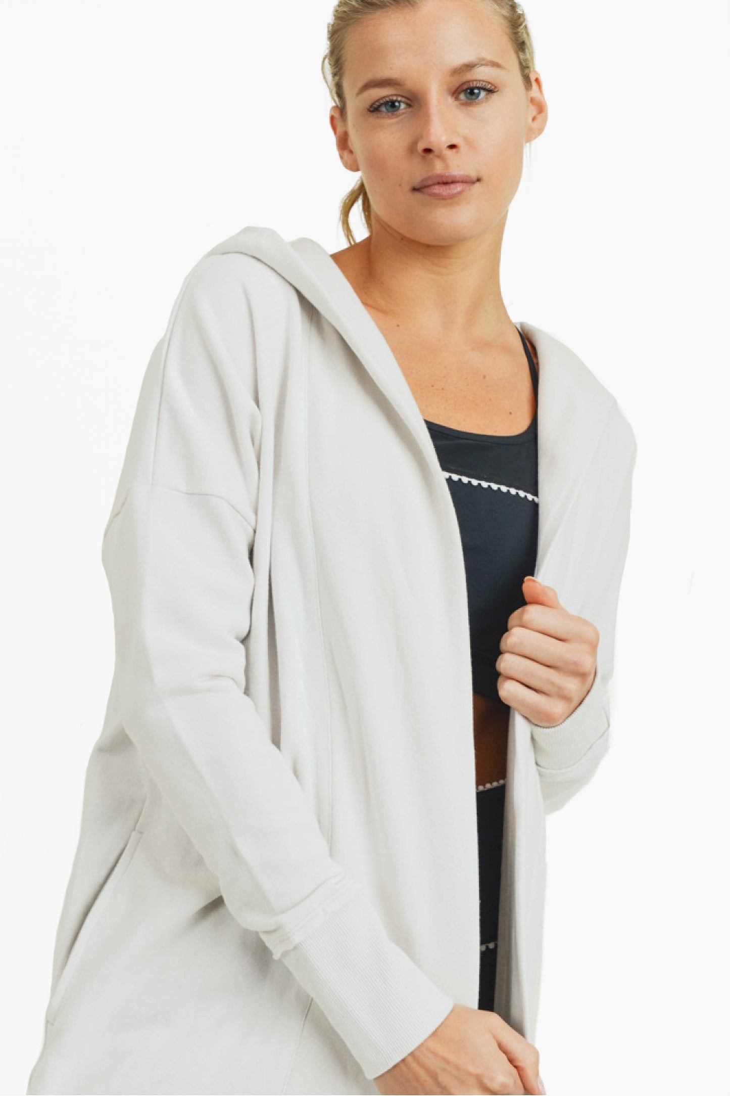Open Front Hoodie Cardigan