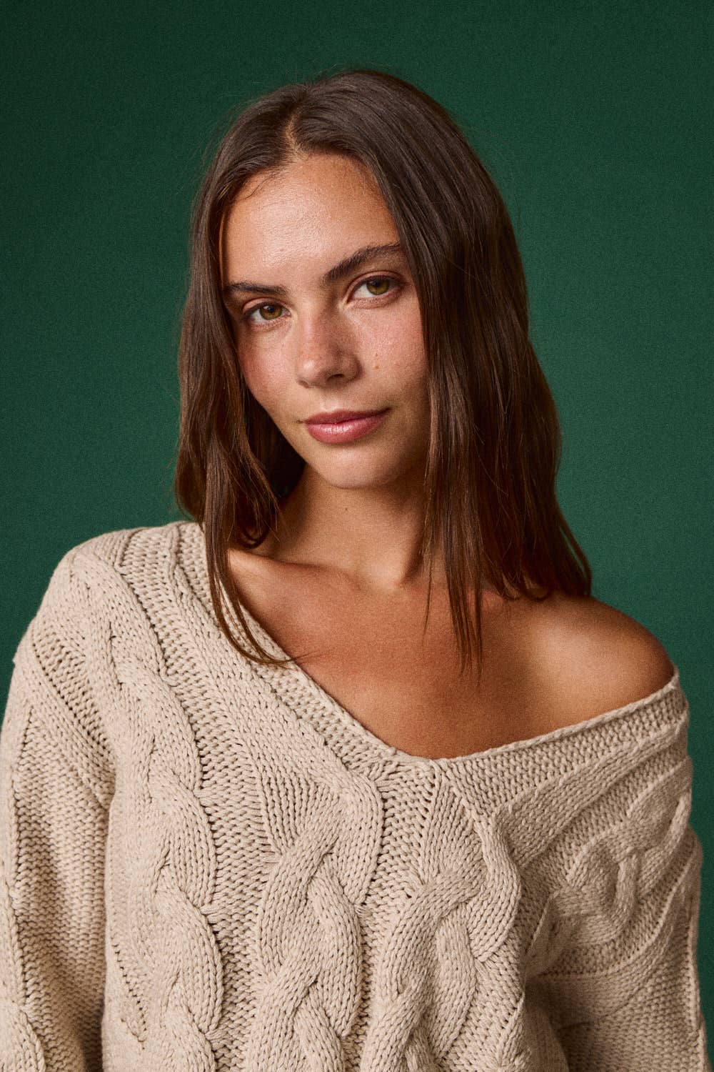 Cable Knit Cropped Sweater