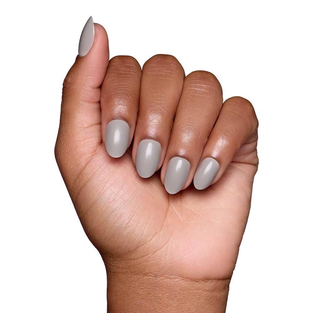 Pure Gray Press-On Nails | Short Oval Solid Holiday Nails