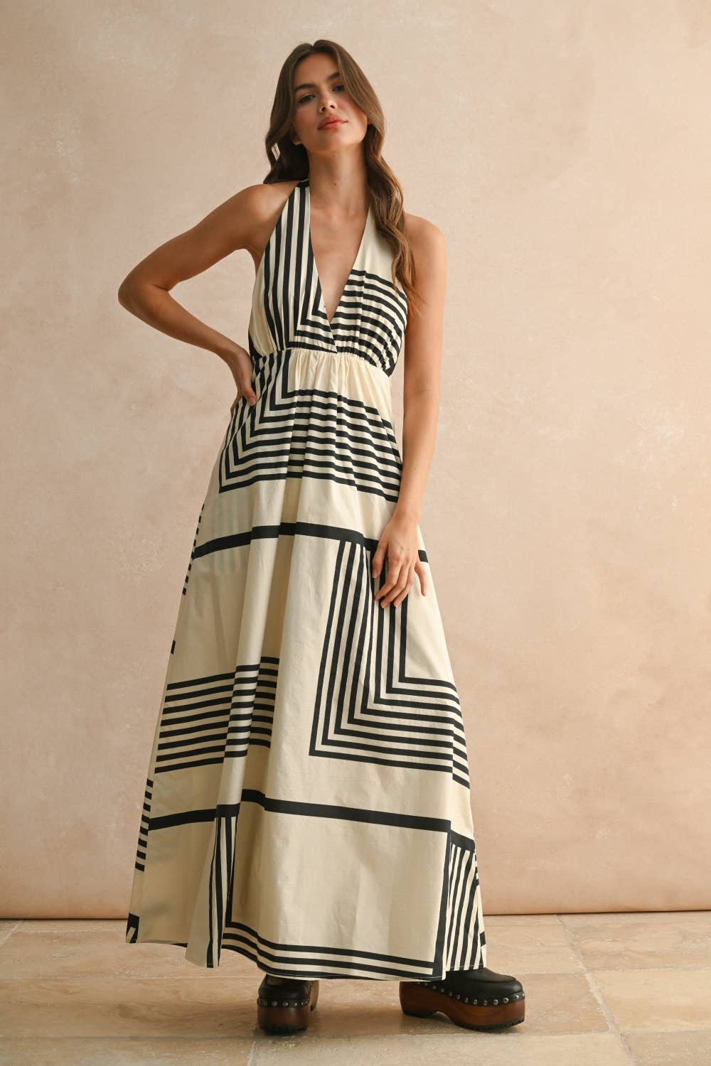 Emilia Halter Neck Maxi Dress