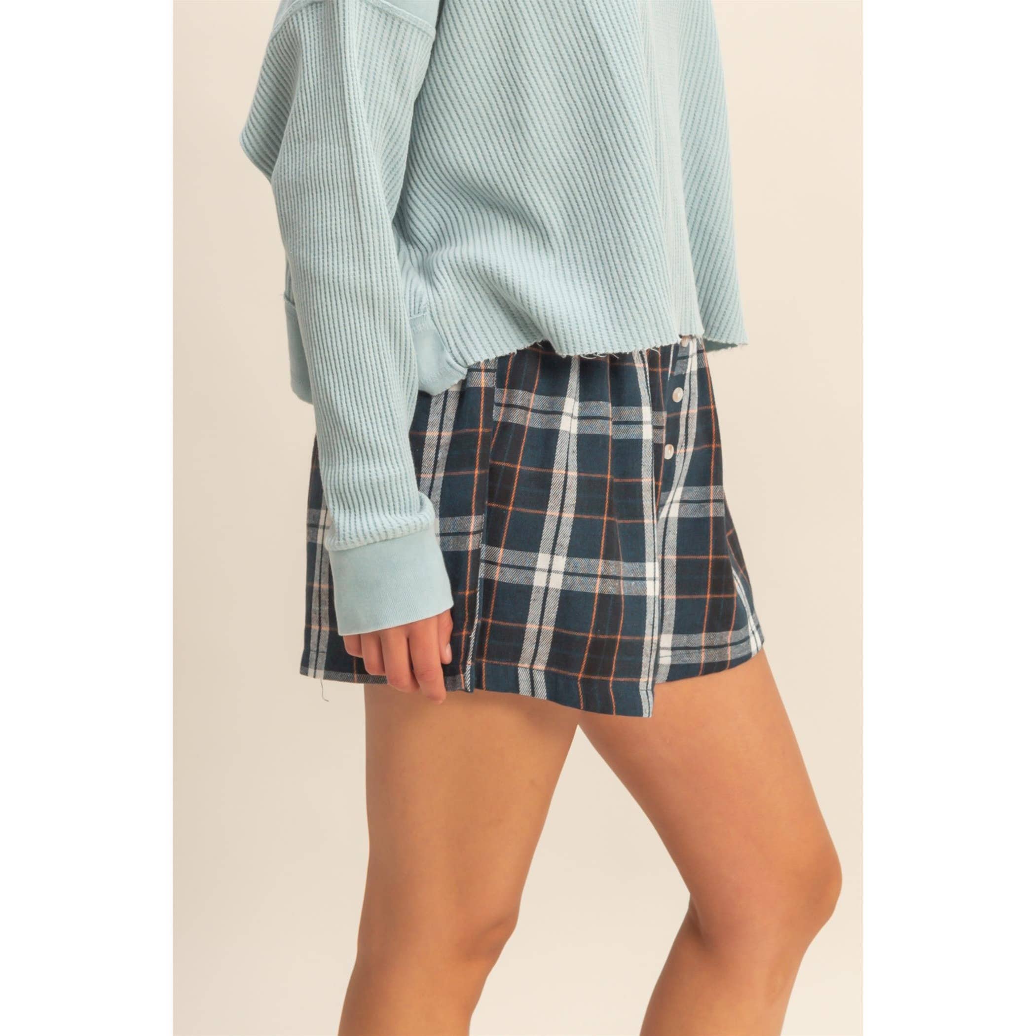 Button-Front Flannel Boxer Shorts