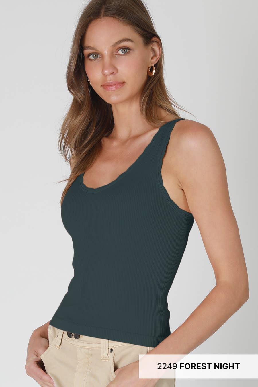 Reversible Scallop Edge Tank Top
