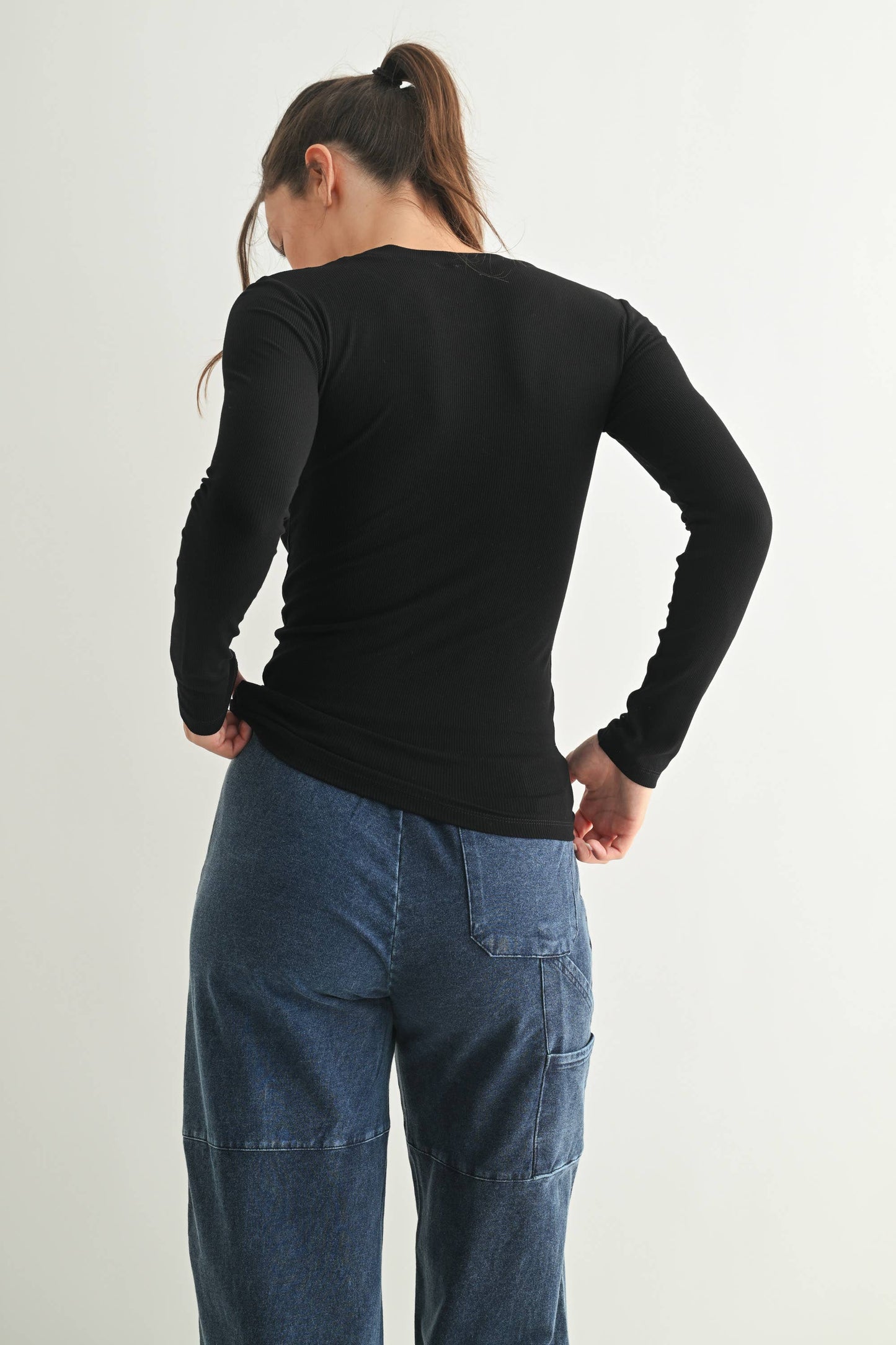 Essential Long Sleeved Ribbed Top