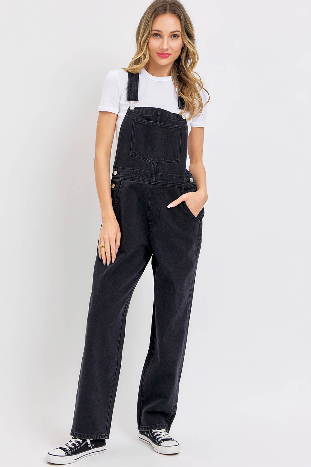 Black Denim Overalls