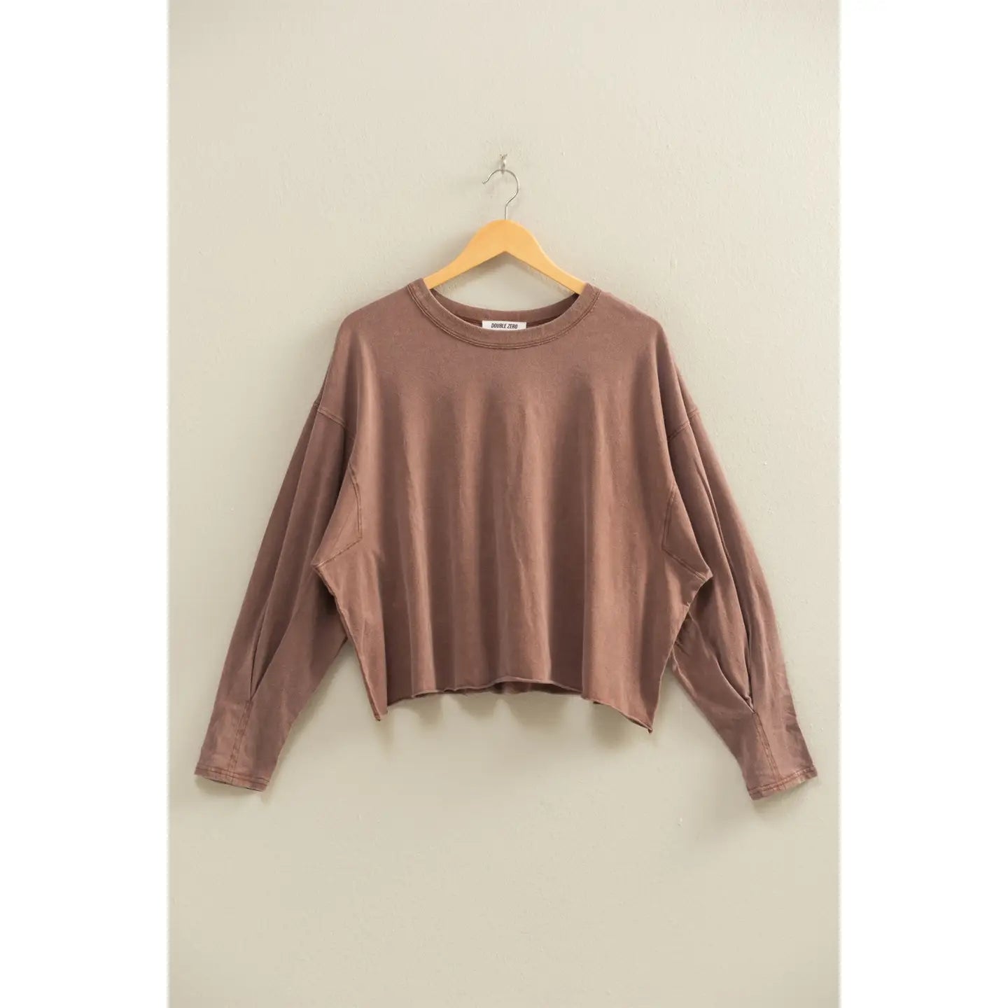 Washed Oversized Long Sleeve Top
