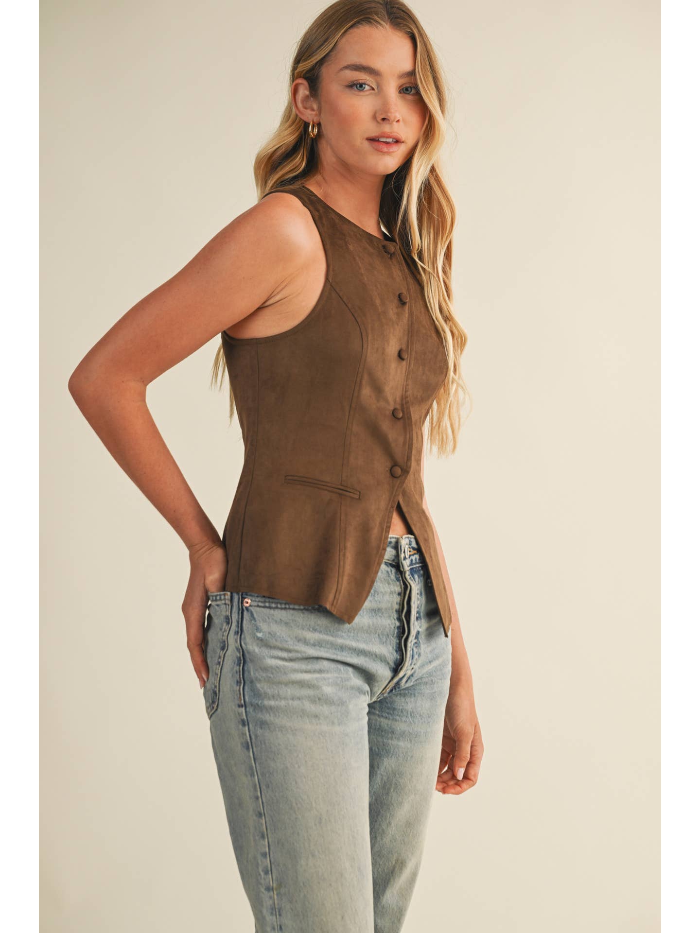 Hudson Tie Back Button Vest