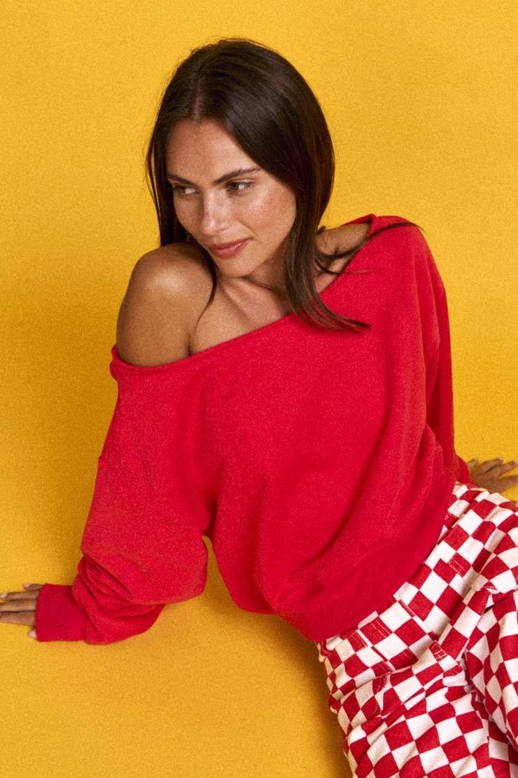 Alina Off Shoulder Cropped Sweatshirt