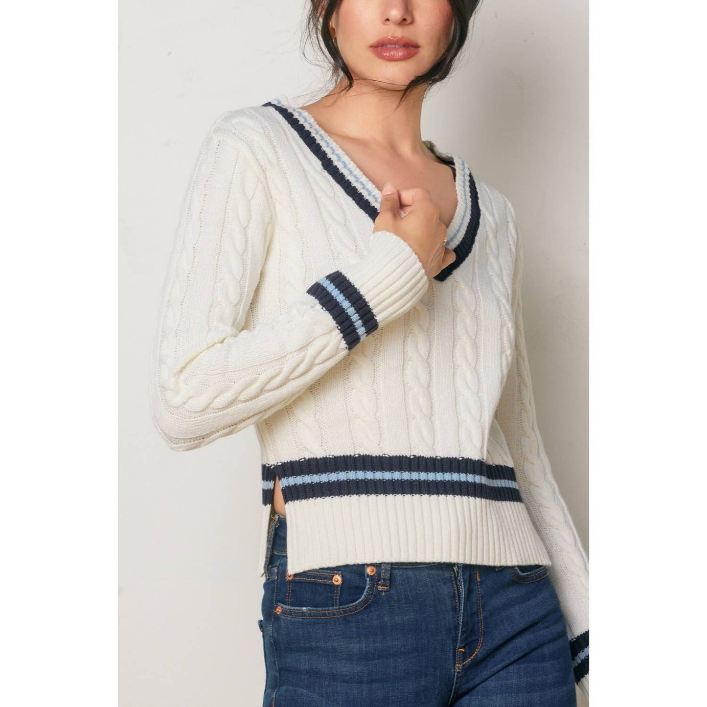 Jade Cable Knit Sweater