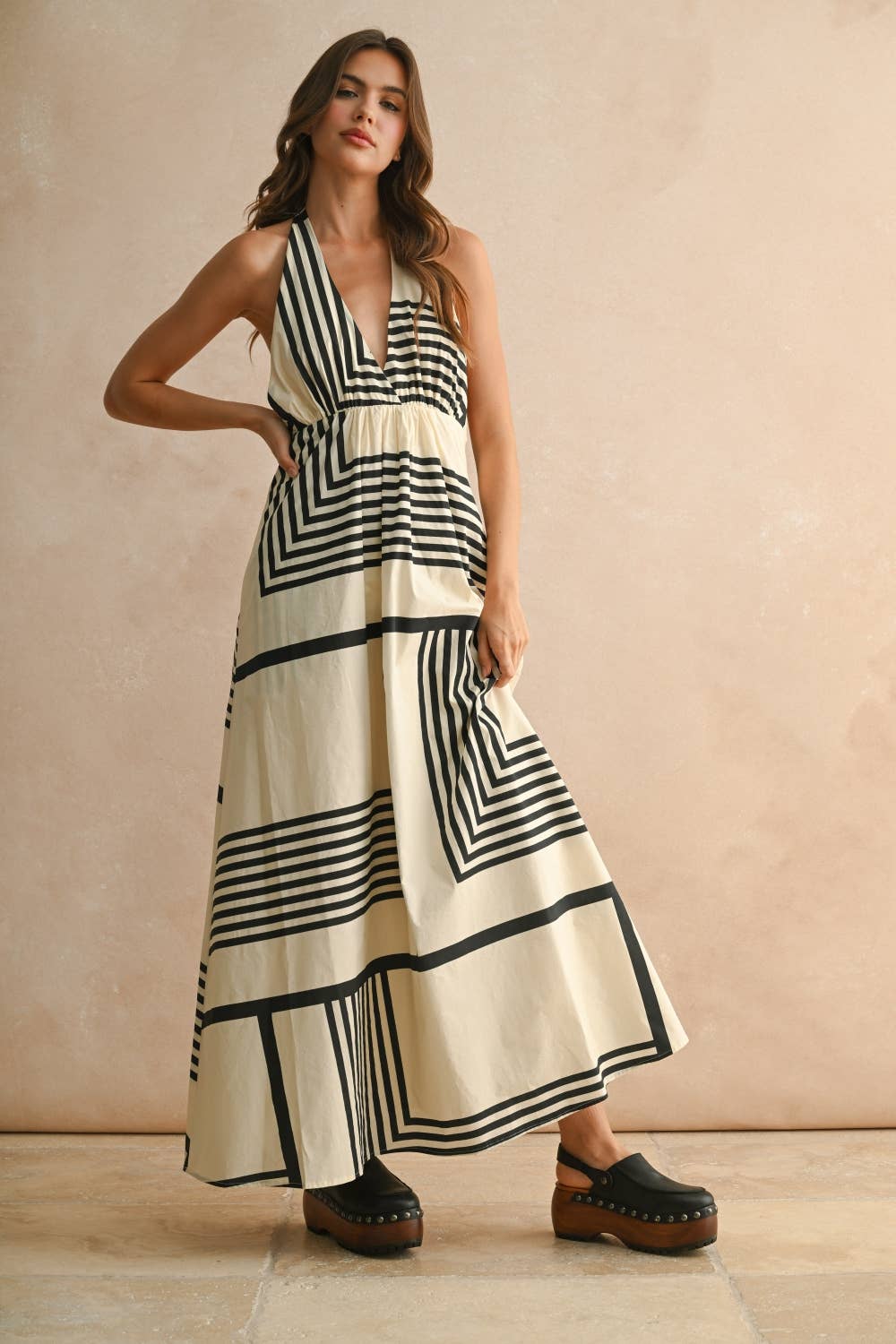 Emilia Halter Neck Maxi Dress