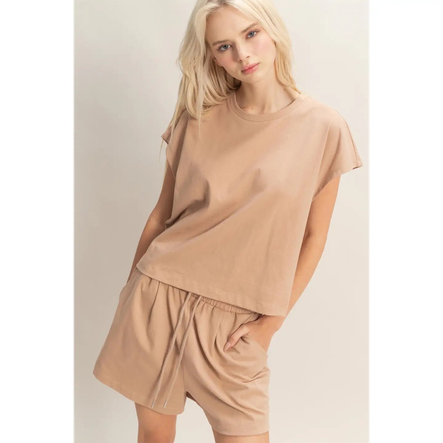 Cap Sleeve Shorts Set