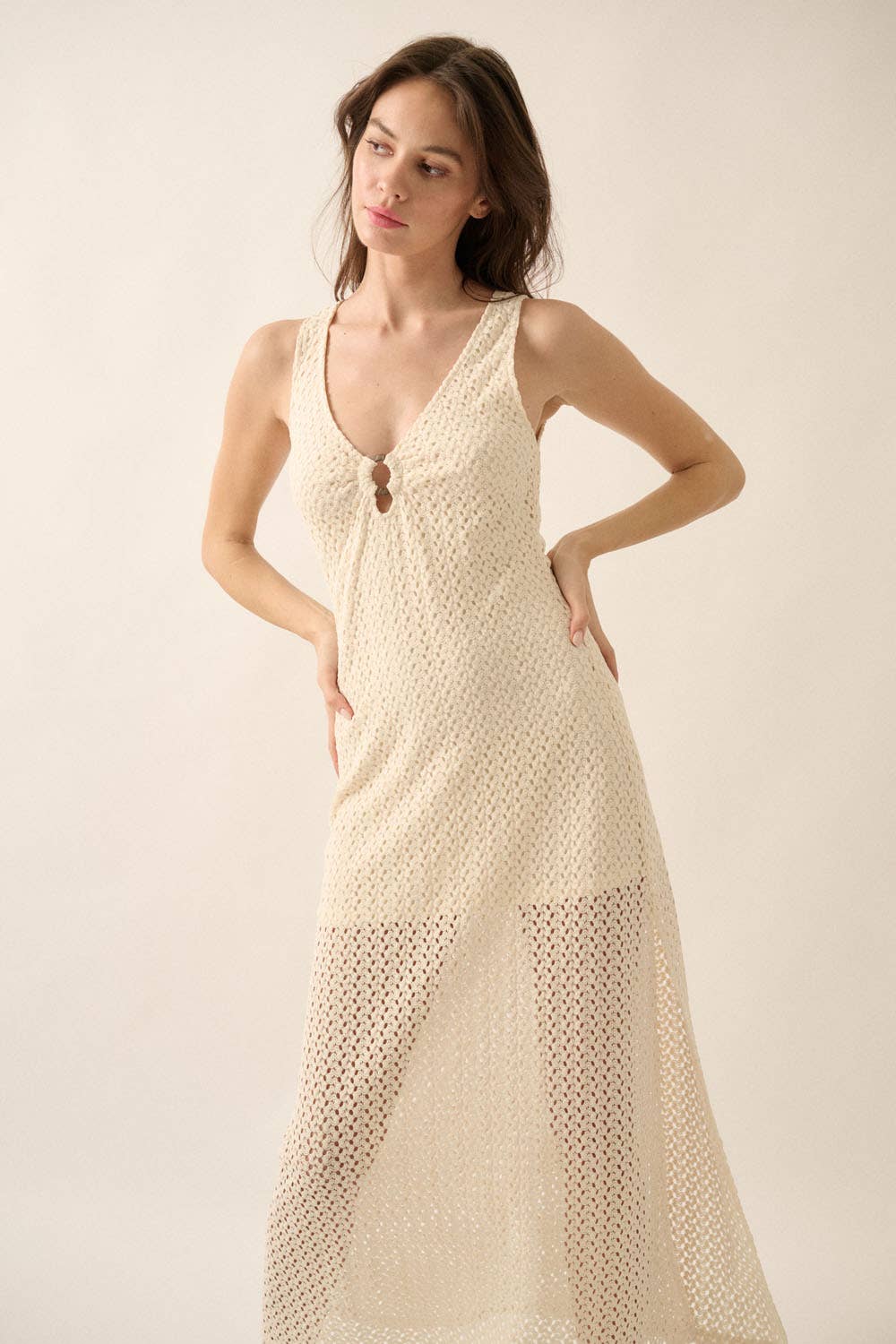 Daisy Crochet Knit Maxi Dress