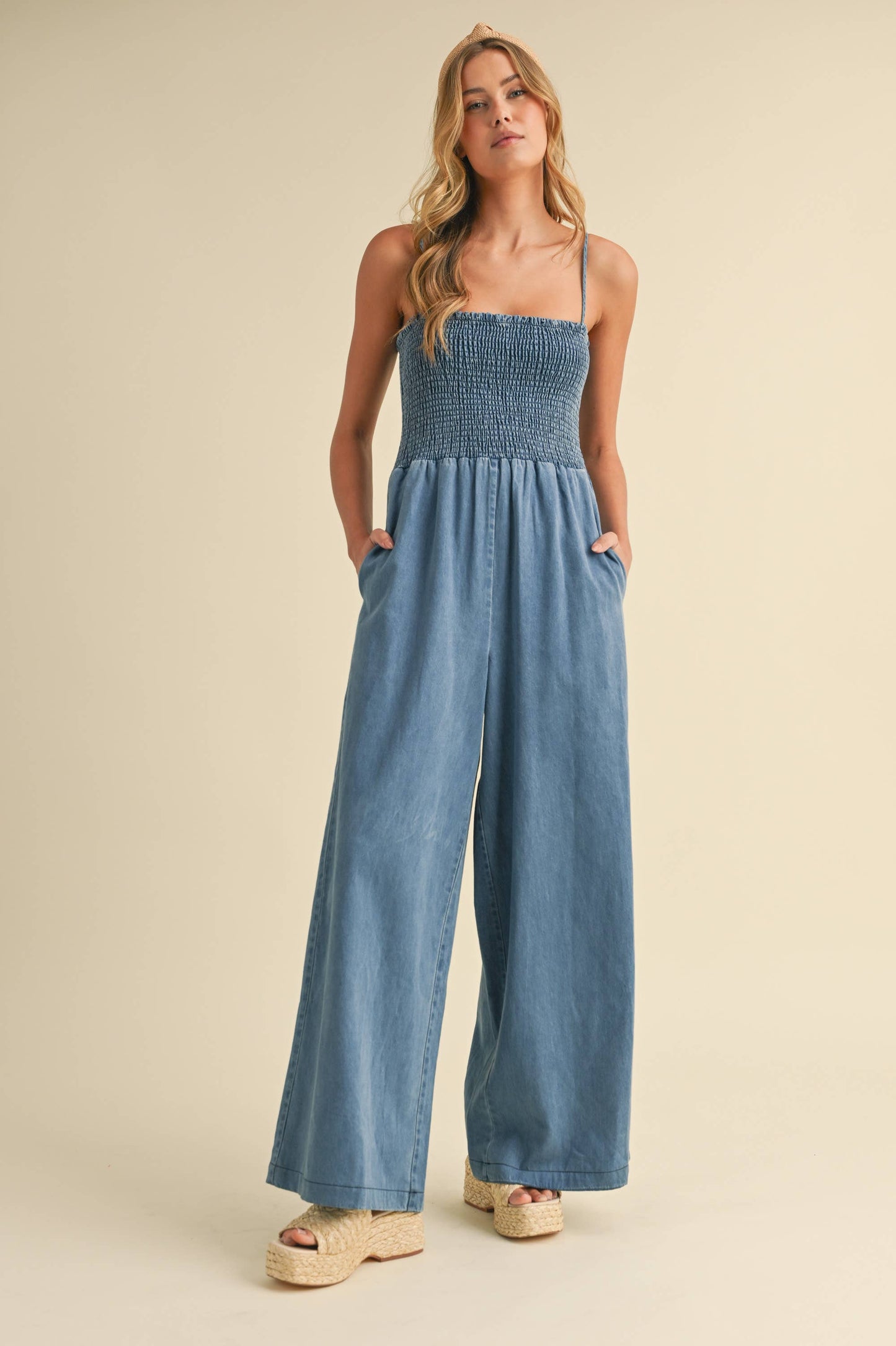 Sammie Smocked Wide Leg Jumpsuit