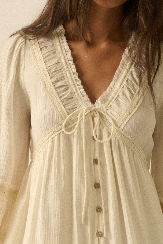 Tibby Button-Front Maxi Dress