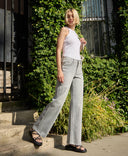 HIGH RISE LIGHT GREY WIDE LEG JEANS