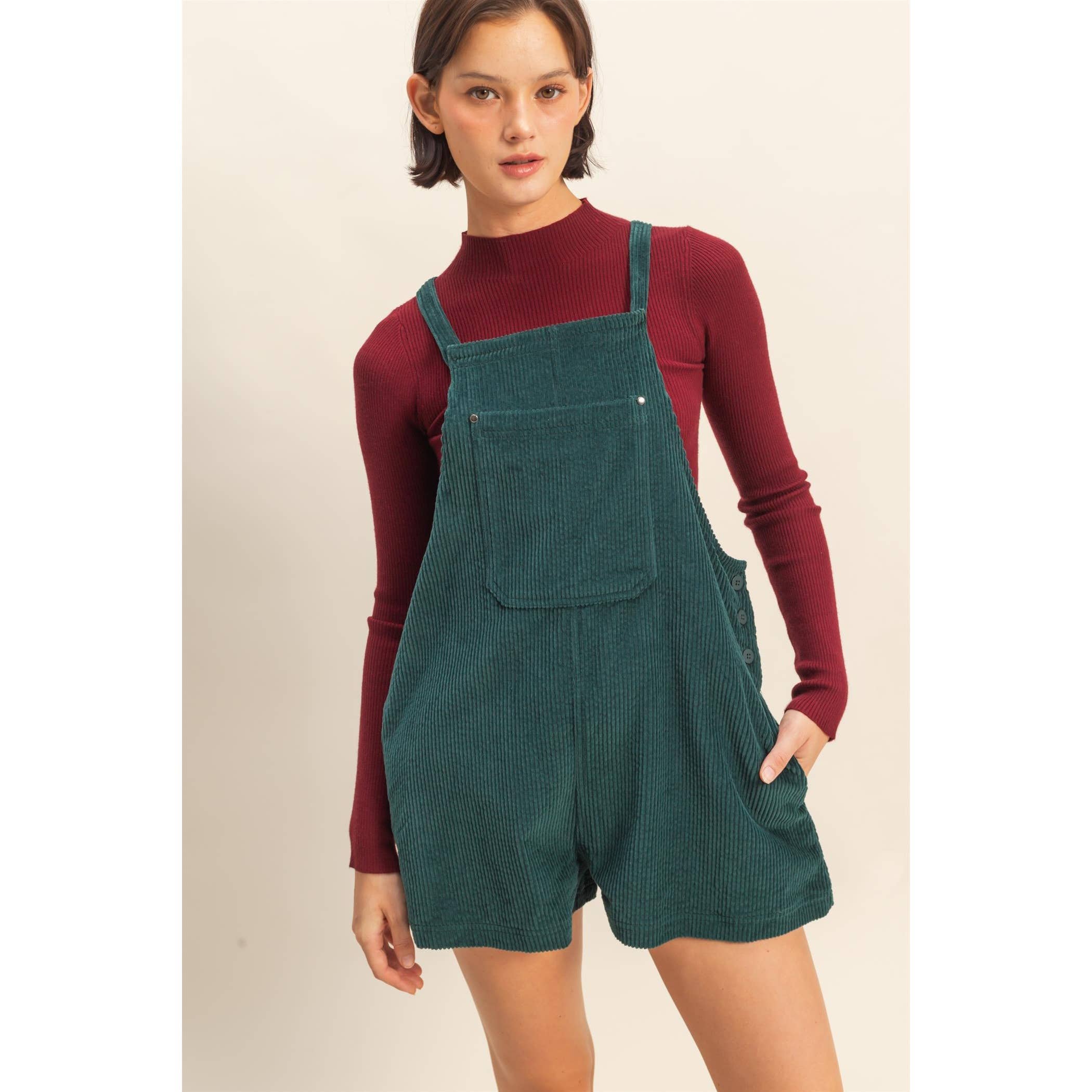 Kandi Corduroy Overall Romper