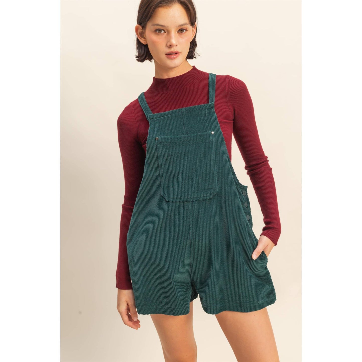 Kandi Corduroy Overall Romper