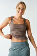 Square Neck Ribbed Tank Top