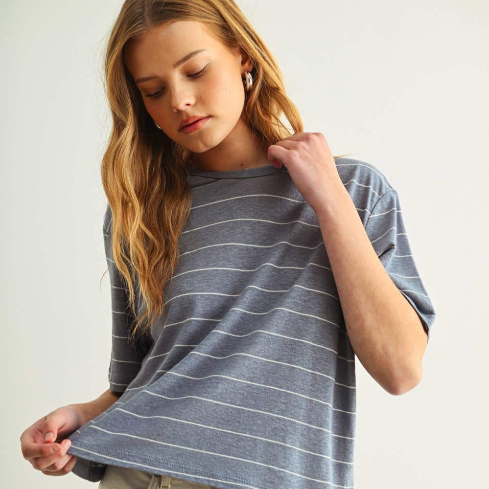 Stripe Cotton Linen Top