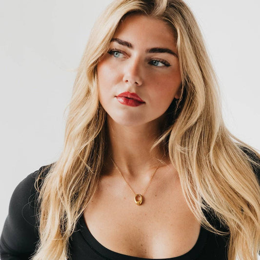 Mini Open Oval Pendant Necklace