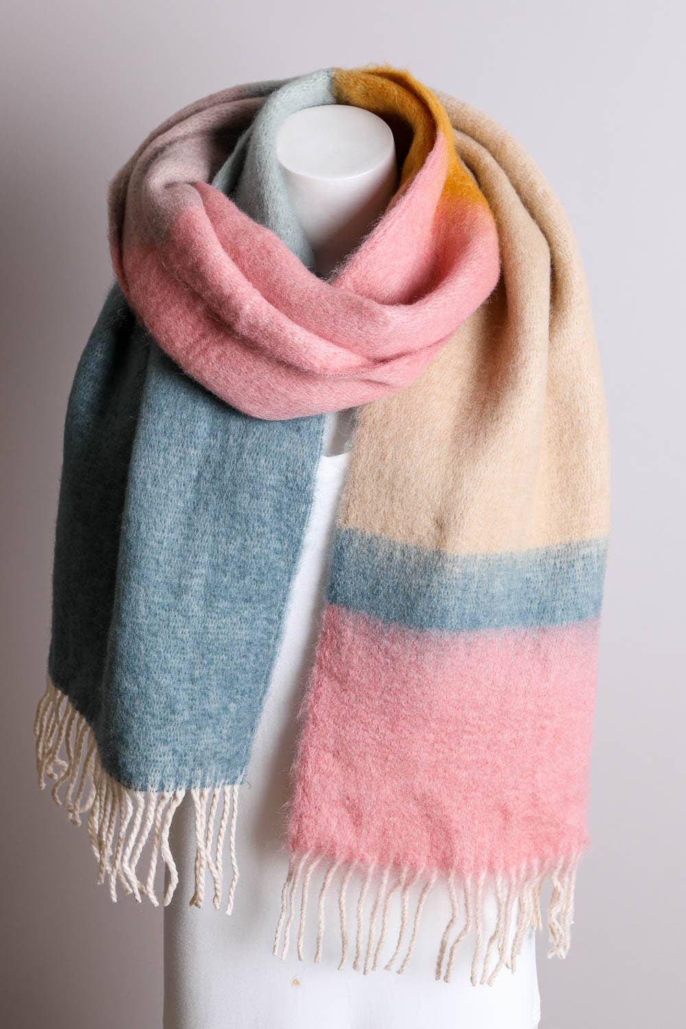 Winter Color Block Scarf