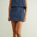 Pinstripe Denim Skort