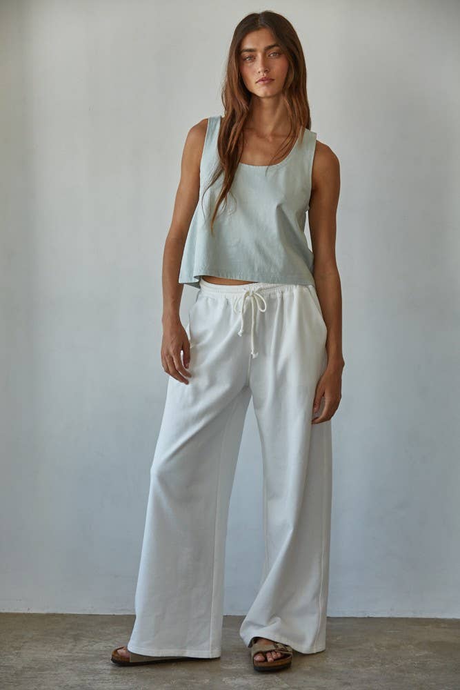 Knit Cotton Scoop Neck Sleeveless Tank Top