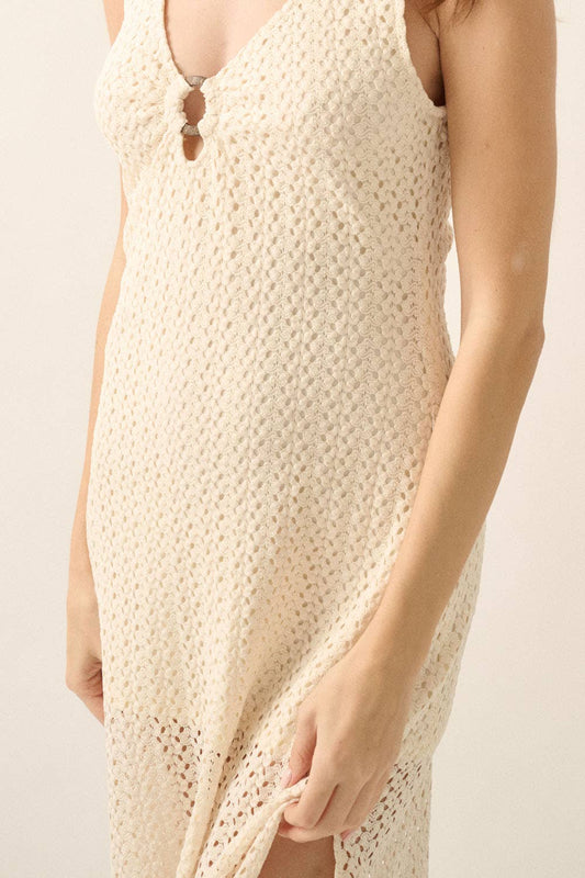 Daisy Crochet Knit  Maxi Dress