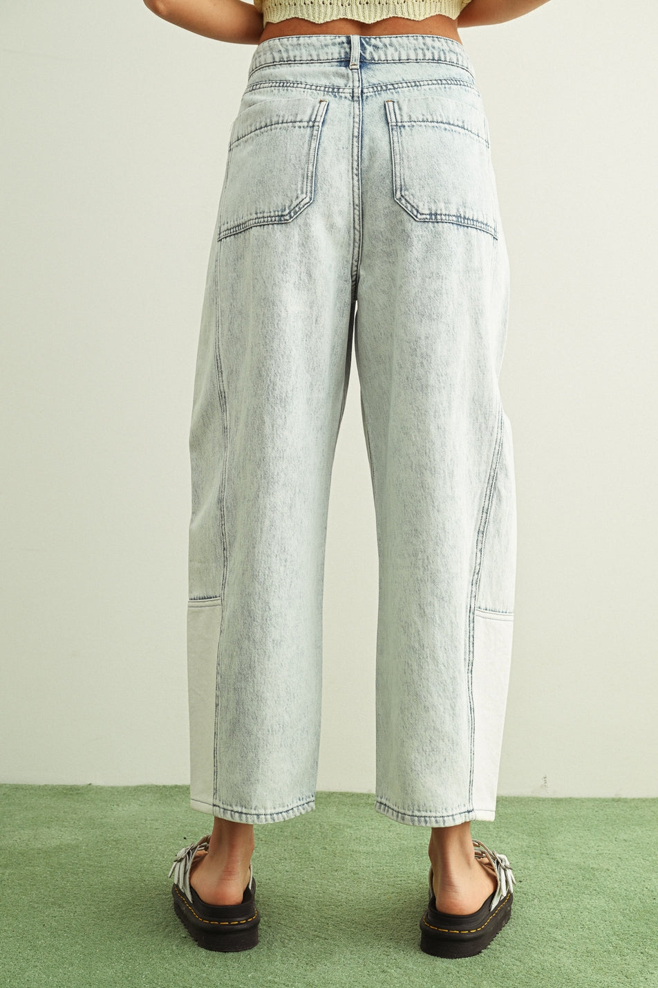 White Washed Barrel Denim
