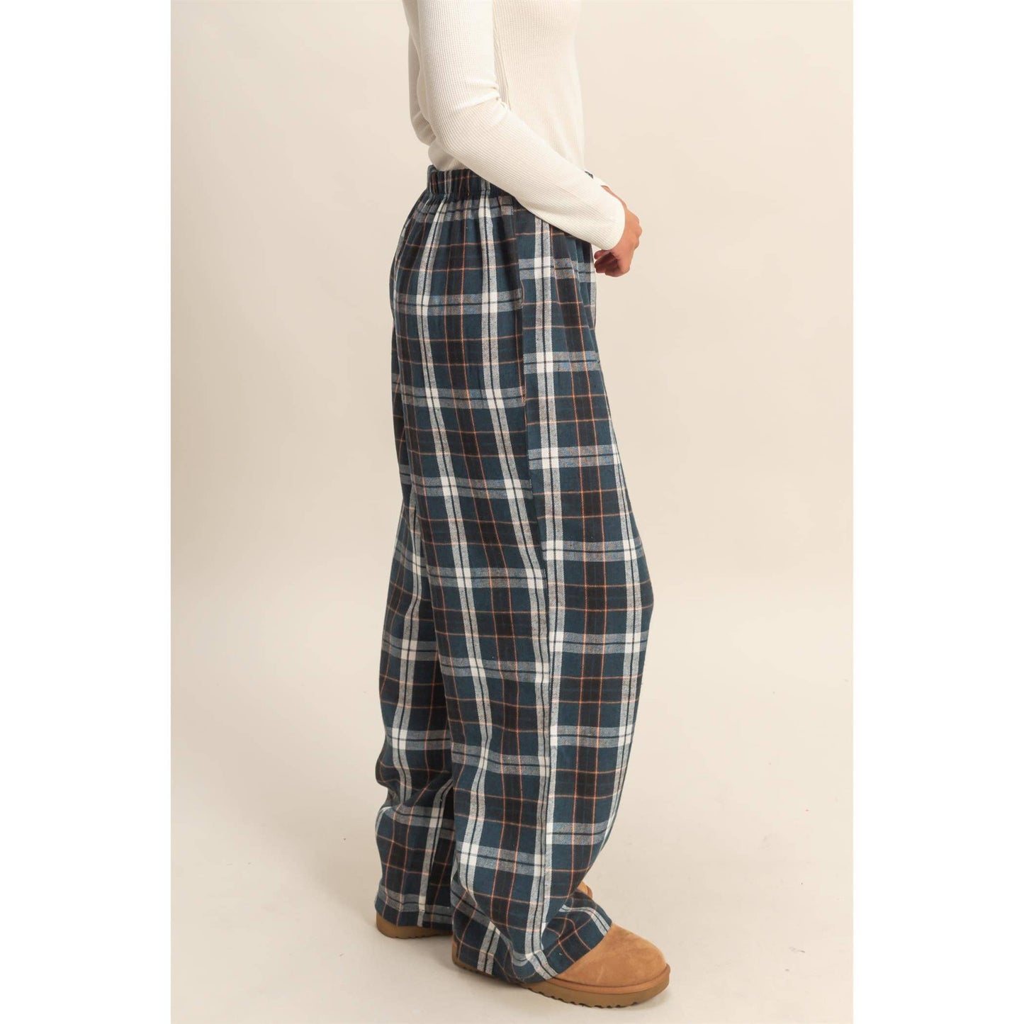 Flannel Wide Leg Lounge Pants