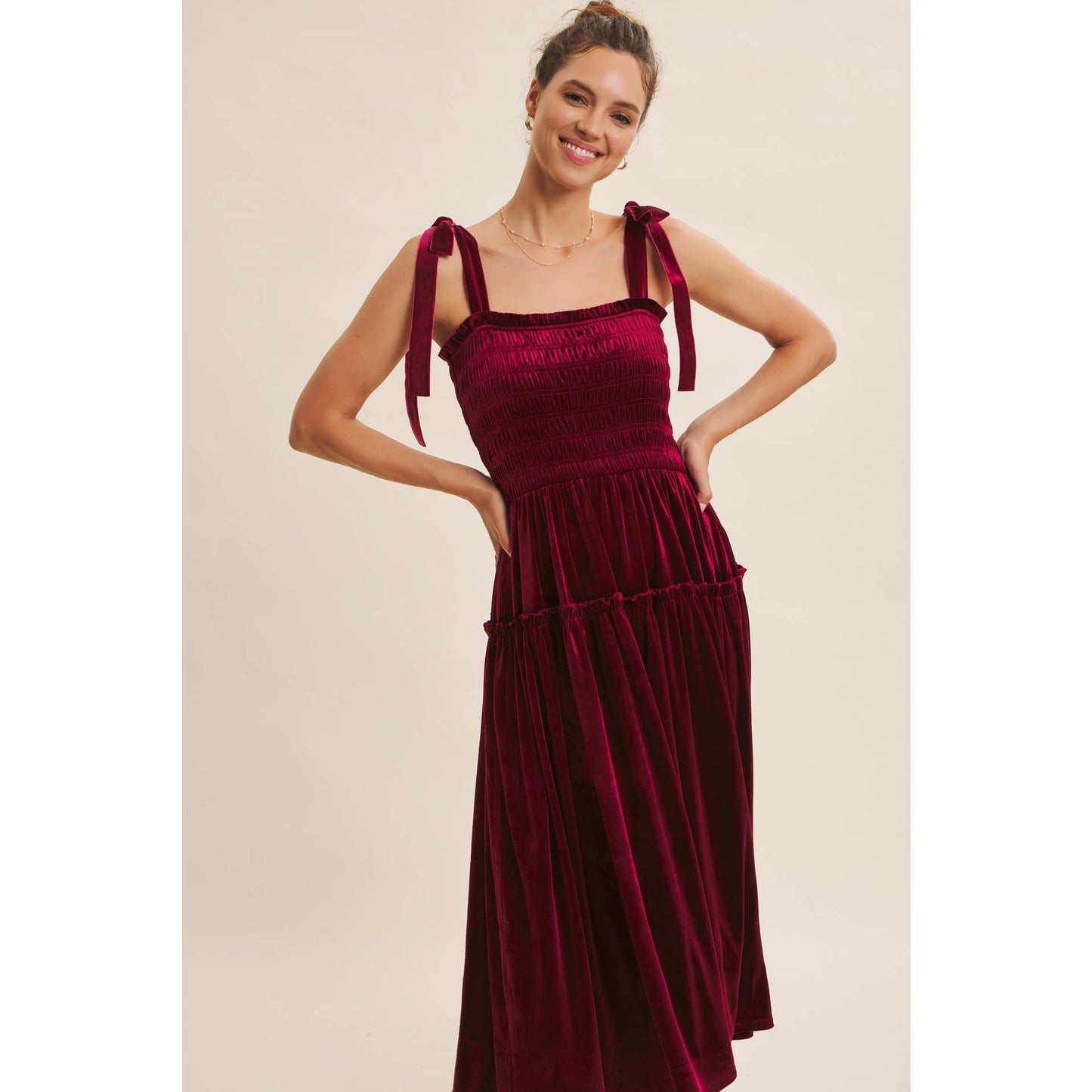 Holiday Classic Velvet Midi Dress