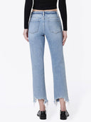 Everly Distressed-Hem Straight Jeans