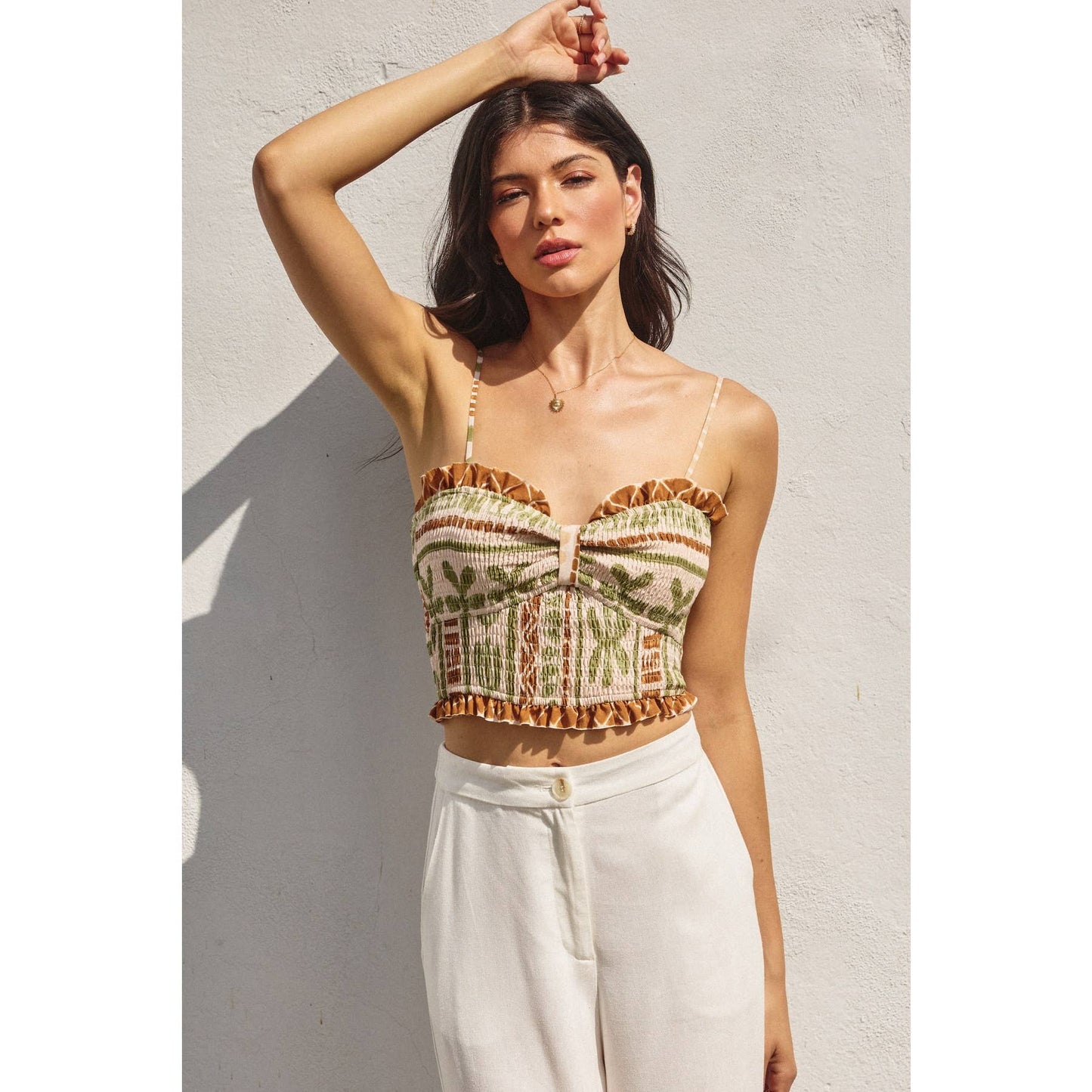 Kyra Smocked Crop Top