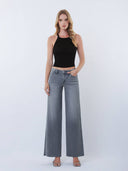 Mags Mid Rise Grey Wide Leg
