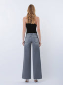 Mags Mid Rise Grey Wide Leg
