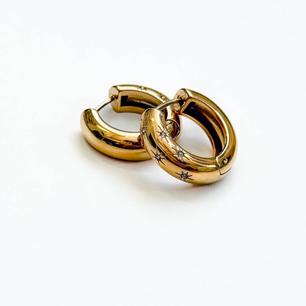 Pops of Sparkle Huggie Hoop