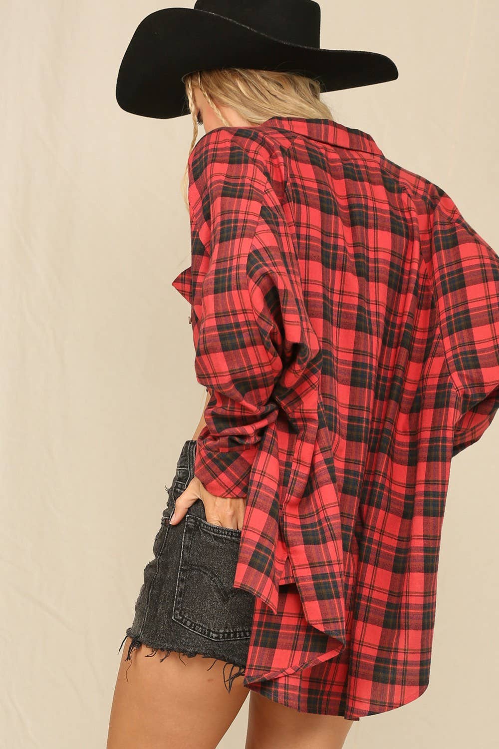 Plaid Button Down Oversized Shirt