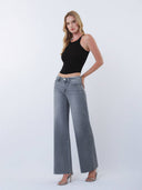 Mags Mid Rise Grey Wide Leg