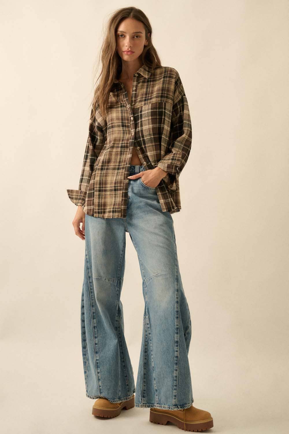 Colorblock Plaid Flannel