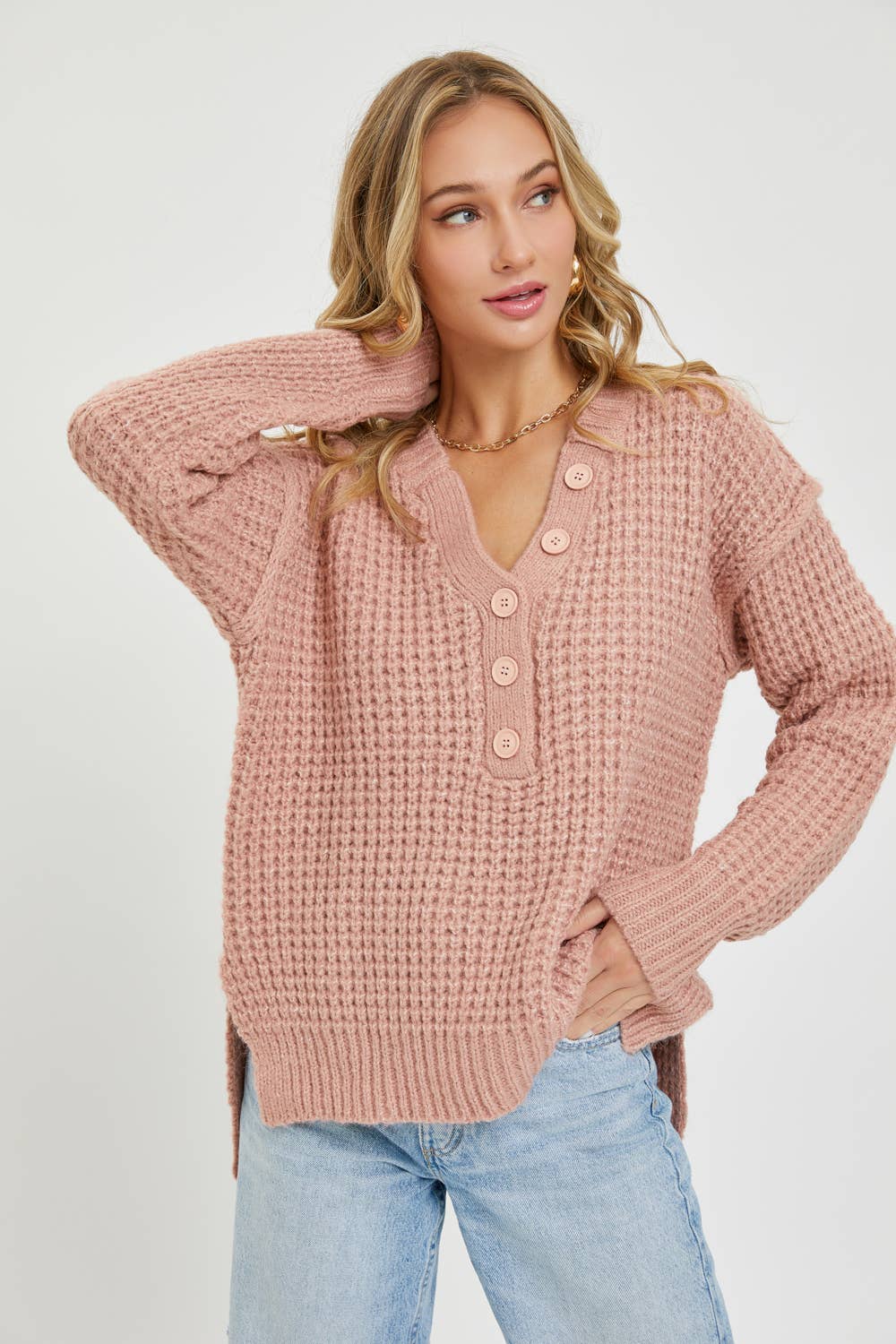 Angela's Waffle Knit Sweater