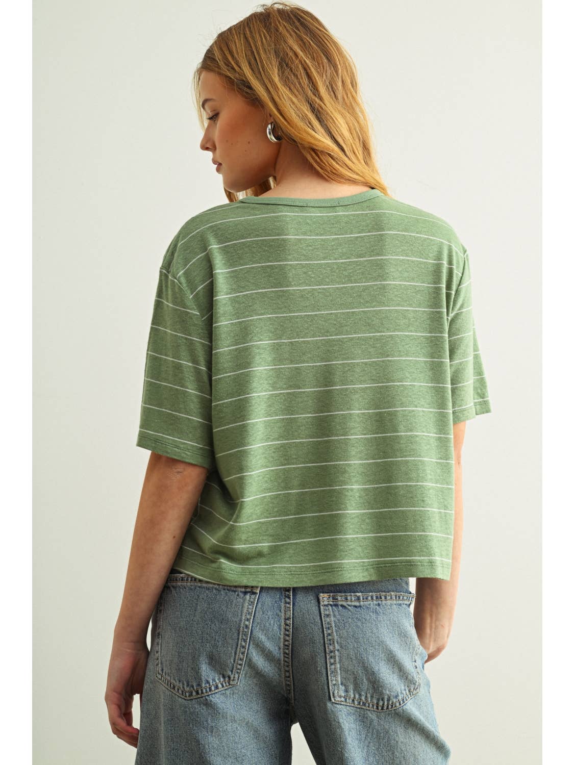 Stripe Cotton Linen Top