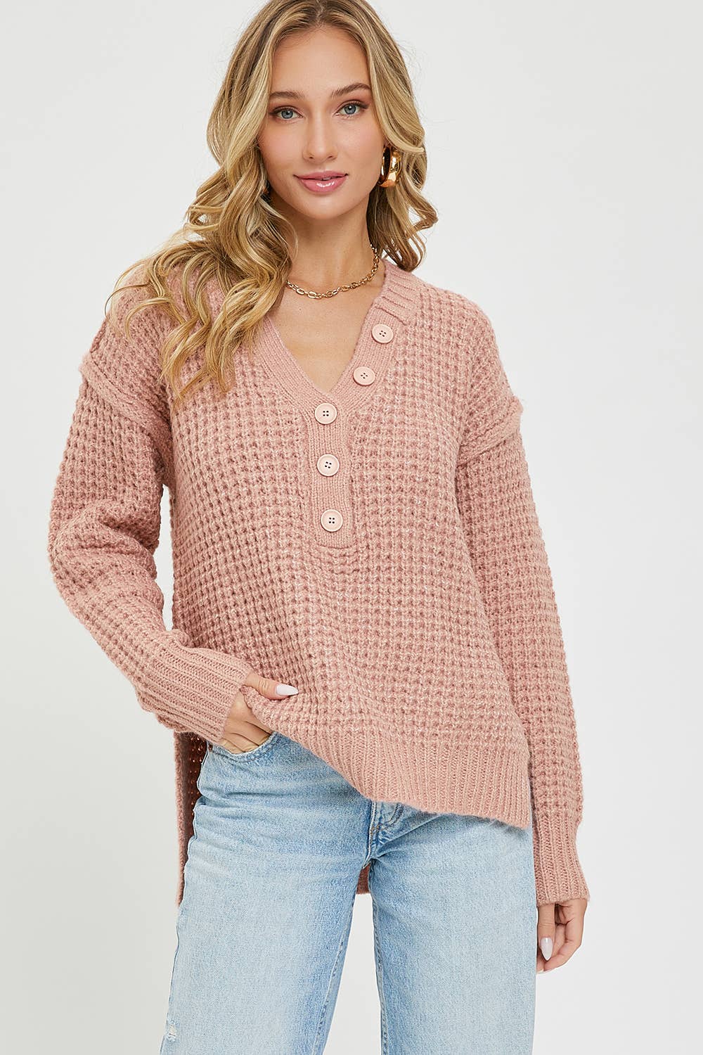 Angela's Waffle Knit Sweater