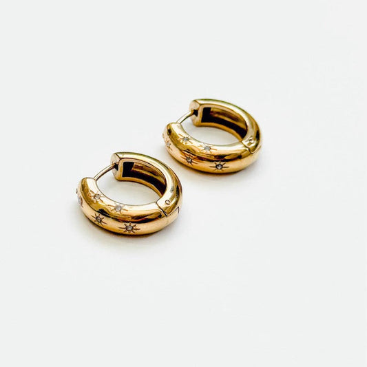 Pops of Sparkle Huggie Hoop