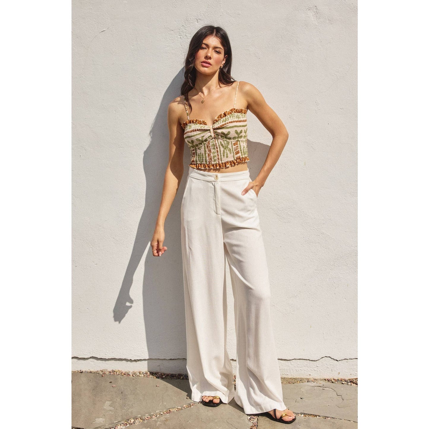 Kyra Smocked Crop Top