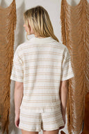 Marla Striped Collared Knit Top