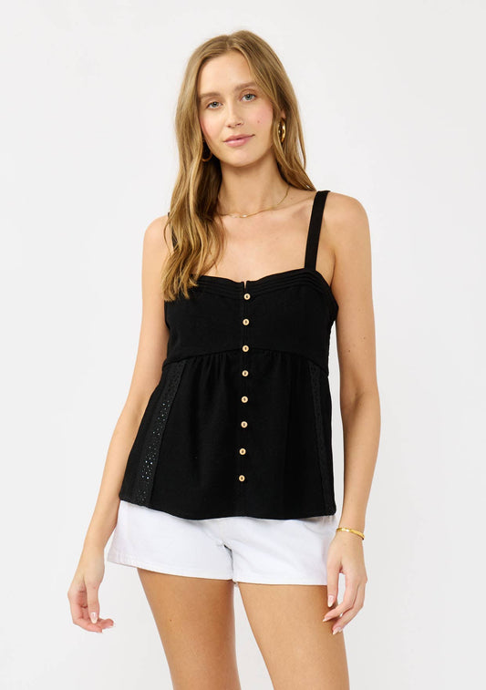 Jae Lace Button Down Tank