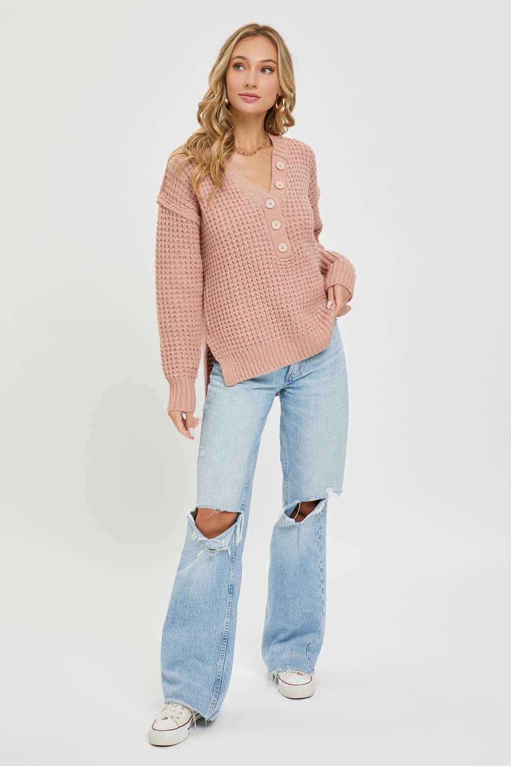 Angela's Waffle Knit Sweater