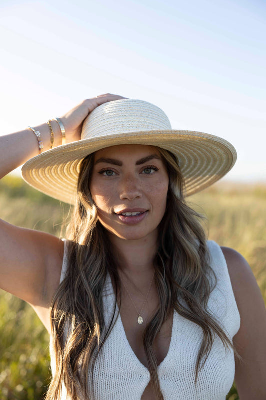 Wide Brim Straw Sun Hat - Style Capri