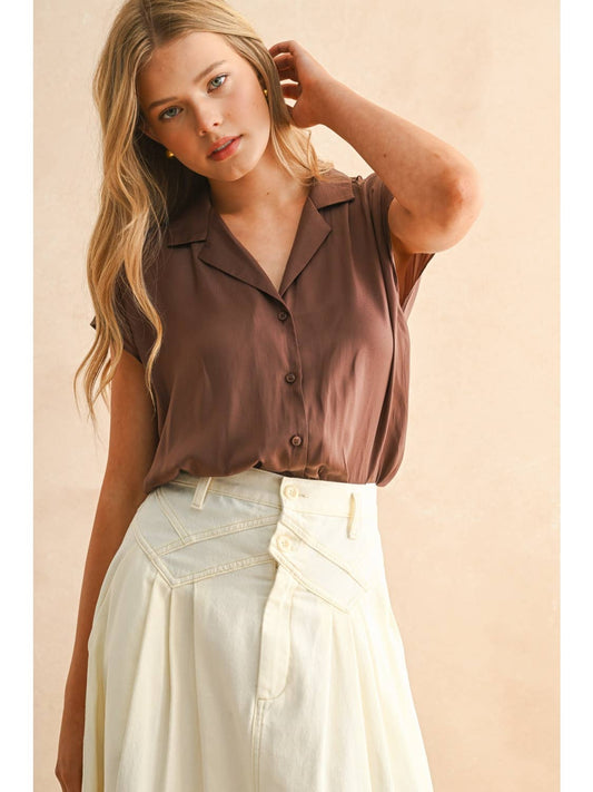Catalina Button Down Cap Sleeve Shirts