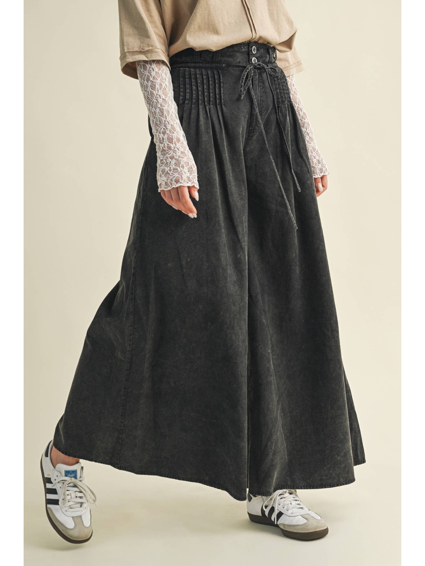 Quinn Pintuck Wide Leg Pants